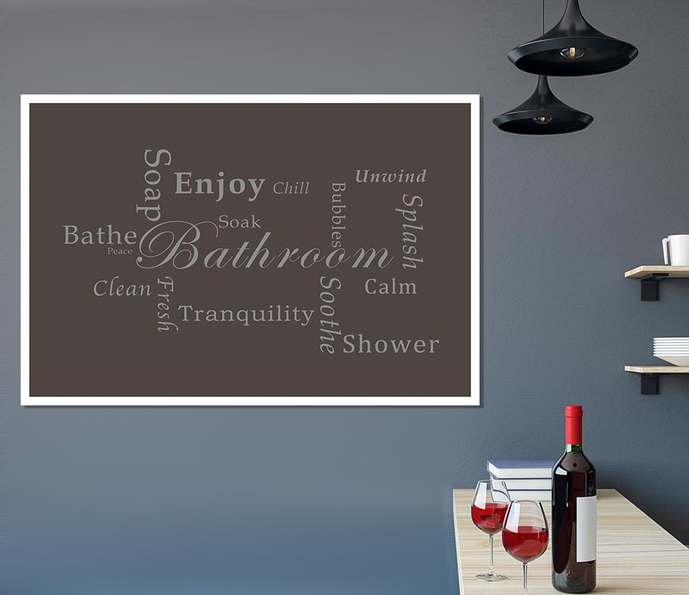 Bathroom Quote Bathroom Tranquility Chocolate Print Poster Wall Art