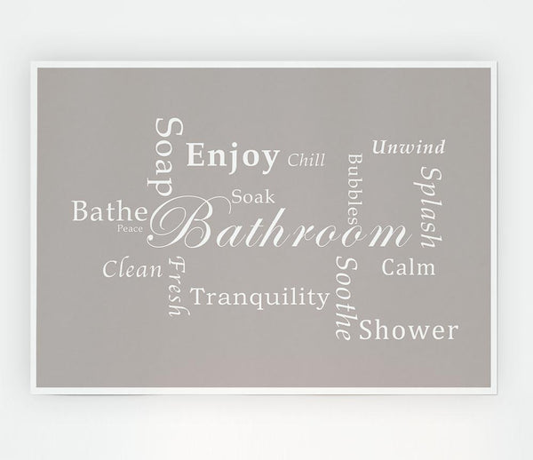 Bathroom Quote Bathroom Tranquility Beige Print Poster Wall Art