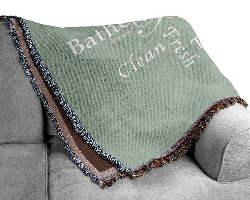 Bathroom Quote Bathroom Tranquility Beige Woven Blanket