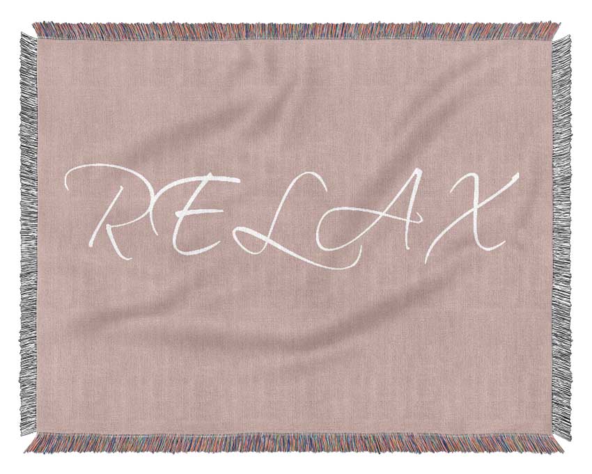 Bathroom Quote Relax Vivid Pink Woven Blanket