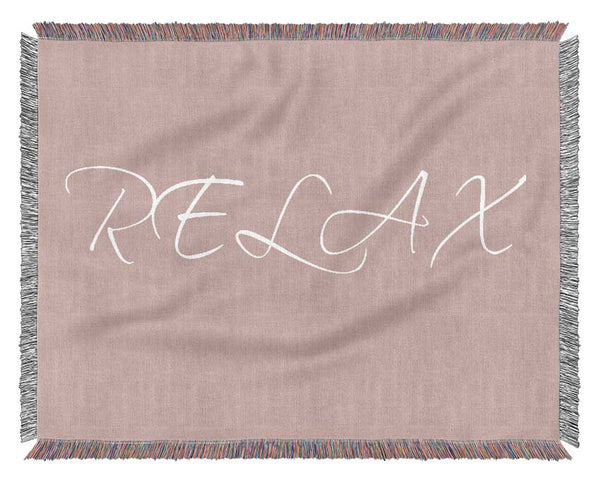 Bathroom Quote Relax Vivid Pink Woven Blanket