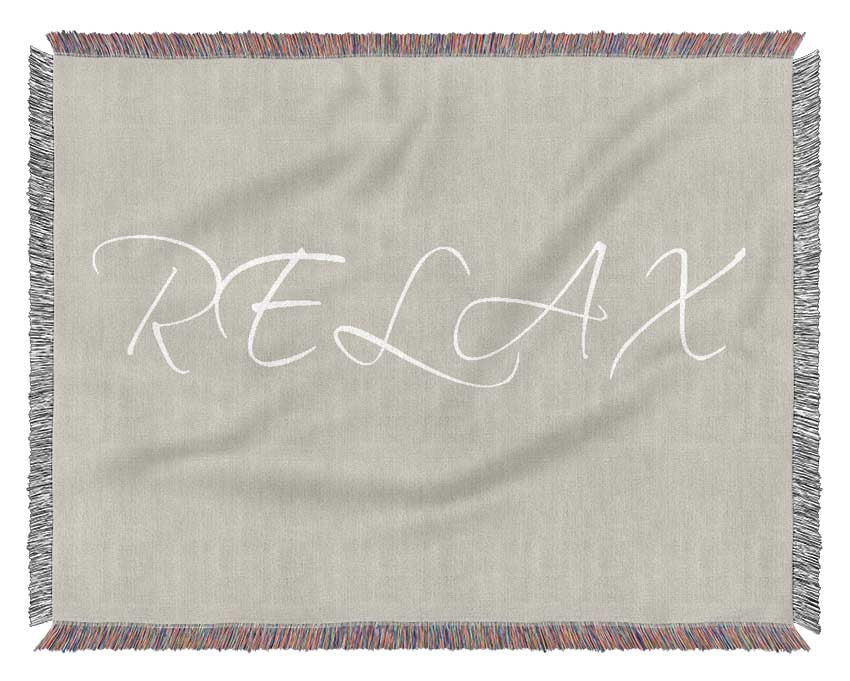 Bathroom Quote Relax Pink Woven Blanket