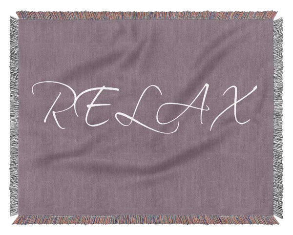 Bathroom Quote Relax Dusty Pink Woven Blanket