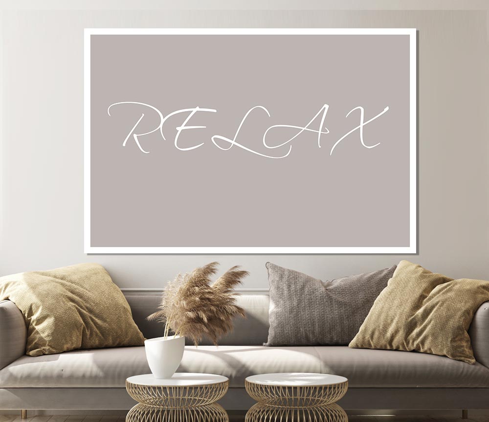 Bathroom Quote Relax Beige Print Poster Wall Art