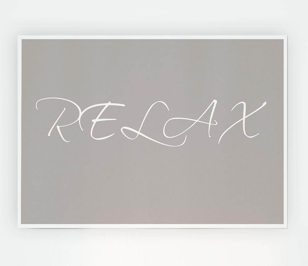 Bathroom Quote Relax Beige Print Poster Wall Art