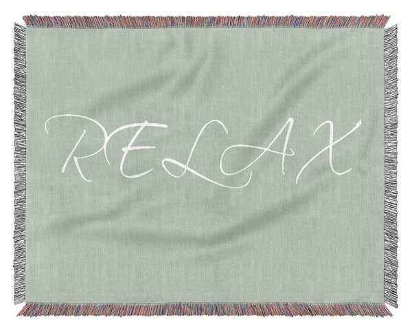 Bathroom Quote Relax Beige Woven Blanket