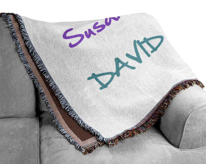 Your Name In A Choice Of Colours White Woven Blanket