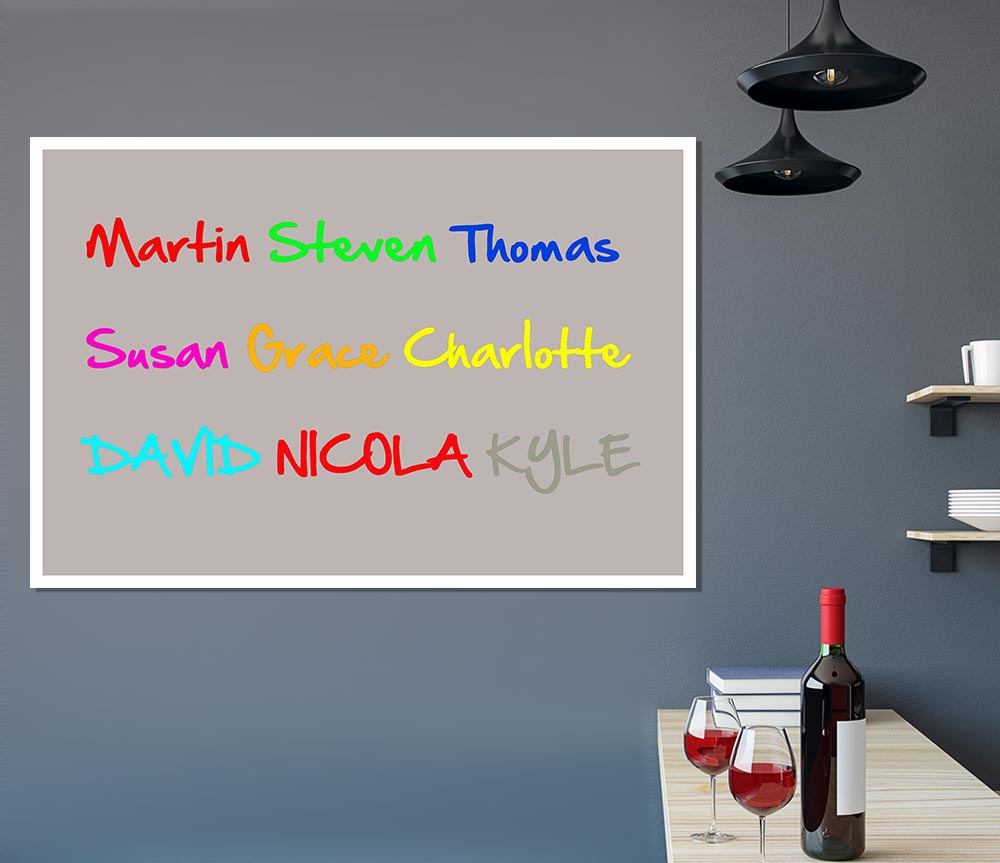 Your Name In A Choice Of Colours Beige Print Poster Wall Art