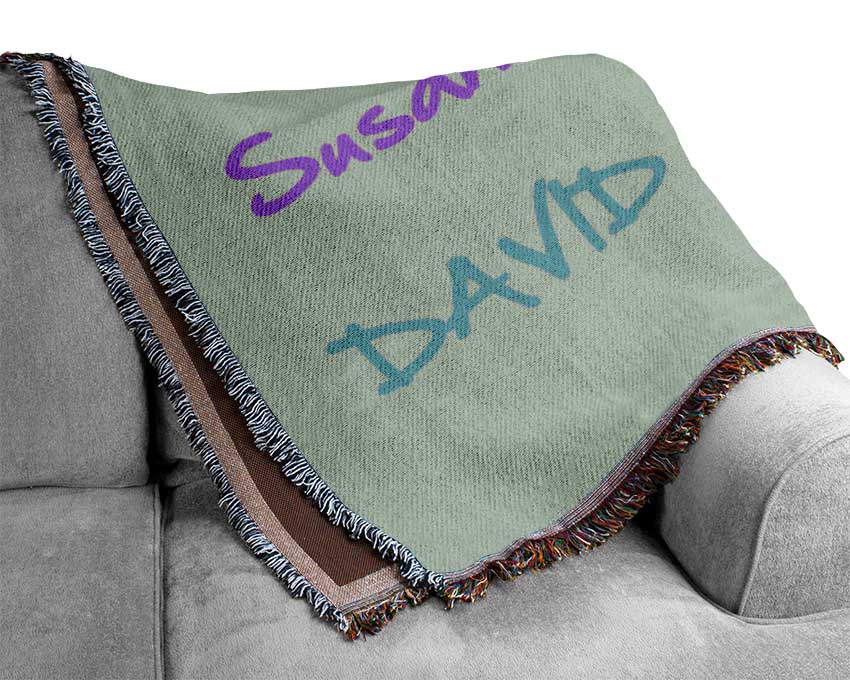 Your Name In A Choice Of Colours Beige Woven Blanket