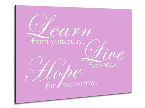 Home Quote Learn Live Hope Pink