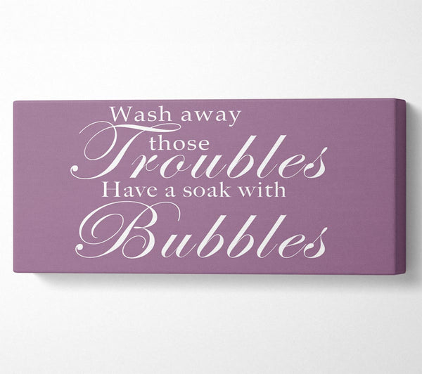 Bathroom Quote Wash Away Those Troubles Dusty Pink