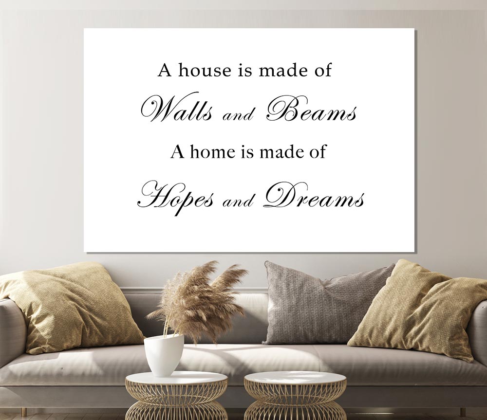 Home Quote Walls N Beams Hopes N Dreams White Print Poster Wall Art