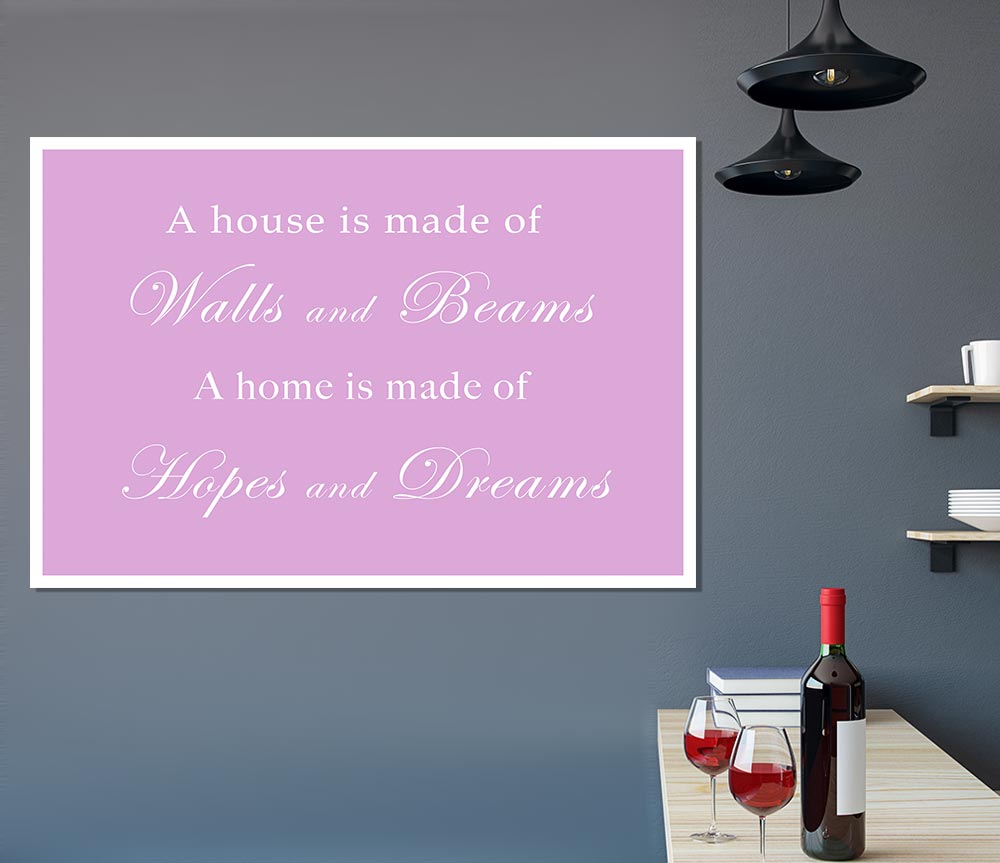 Home Quote Walls N Beams Hopes N Dreams Pink Print Poster Wall Art