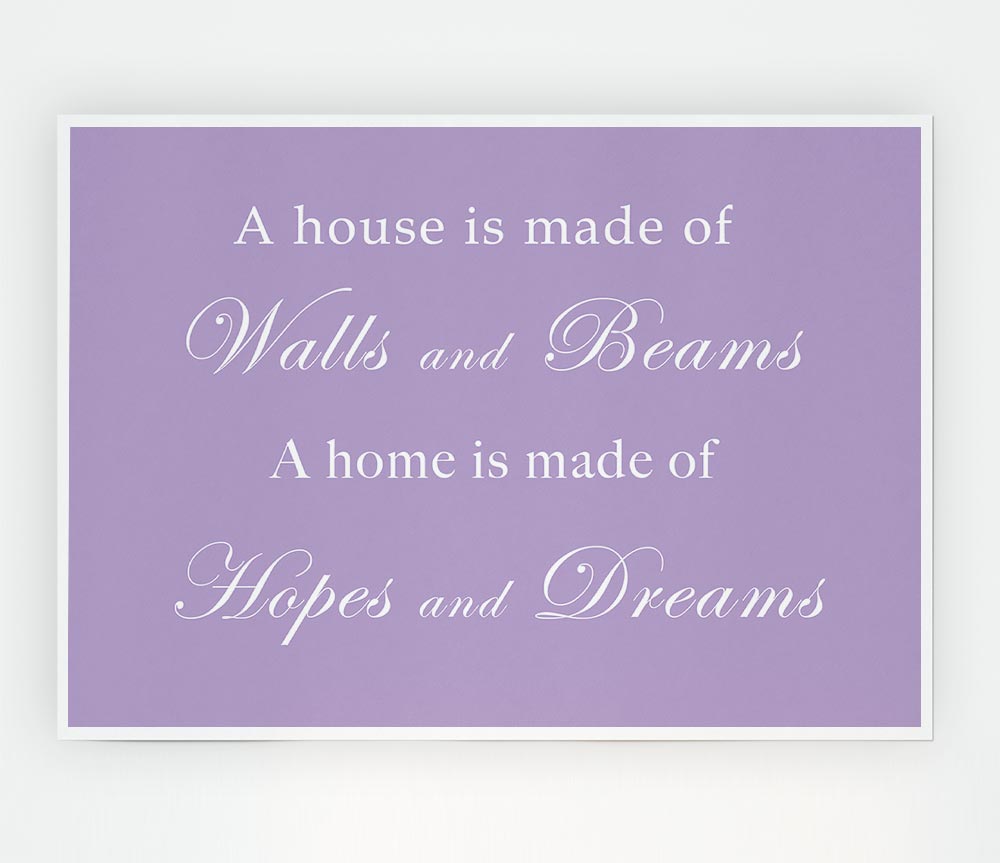 Home Quote Walls N Beams Hopes N Dreams Lilac Print Poster Wall Art