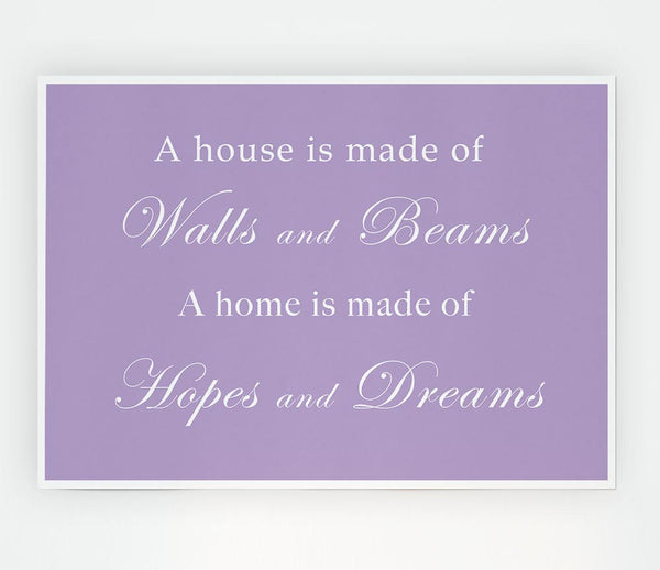 Home Quote Walls N Beams Hopes N Dreams Lilac Print Poster Wall Art