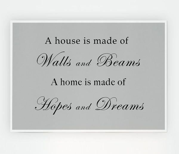 Home Quote Walls N Beams Hopes N Dreams Grey Print Poster Wall Art