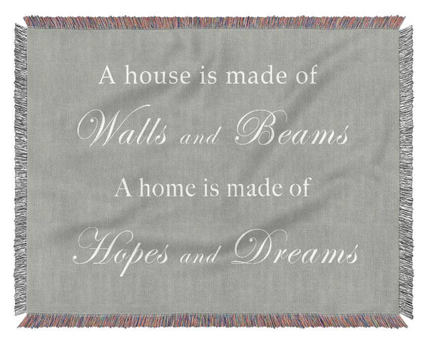 Home Quote Walls n Beams Hopes n Dreams Grey White Woven Blanket