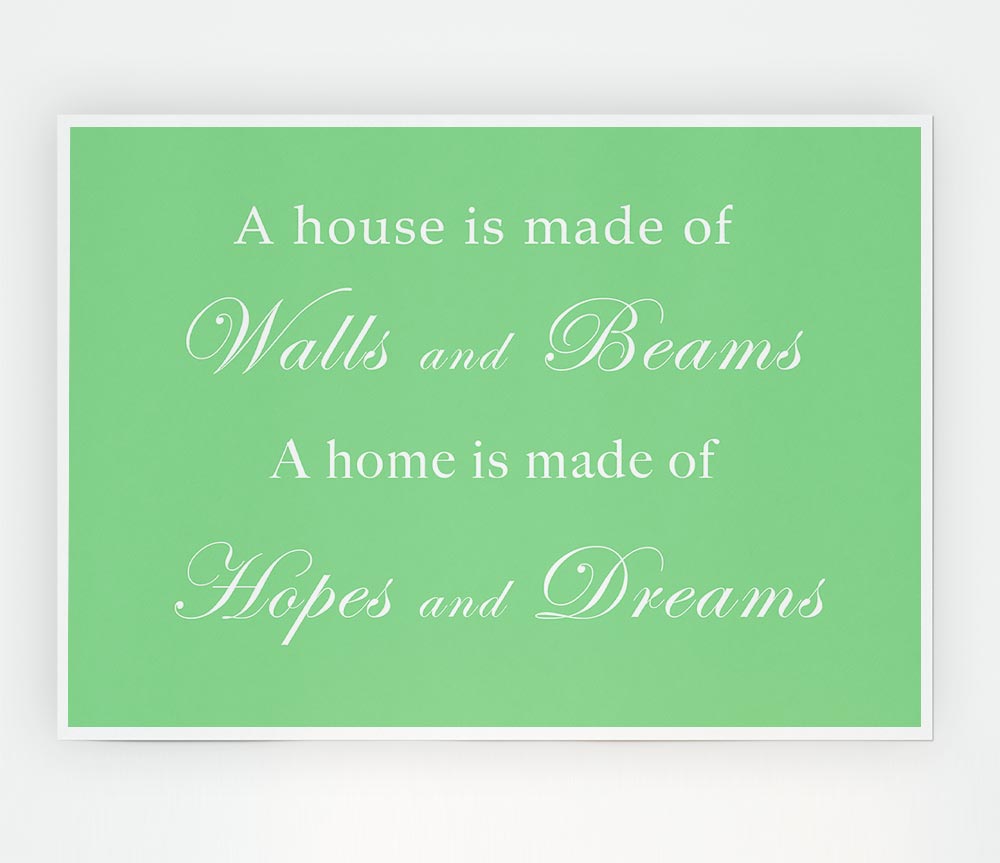 Home Quote Walls N Beams Hopes N Dreams Green Print Poster Wall Art