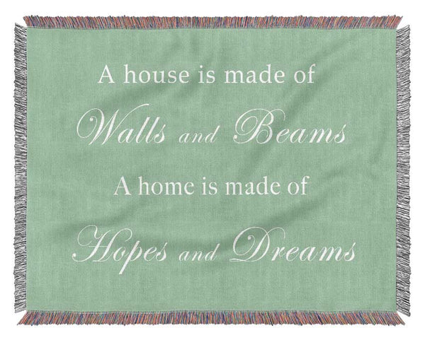 Home Quote Walls n Beams Hopes n Dreams Green Woven Blanket