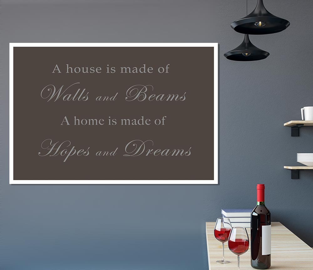 Home Quote Walls N Beams Hopes N Dreams Chocolate Print Poster Wall Art