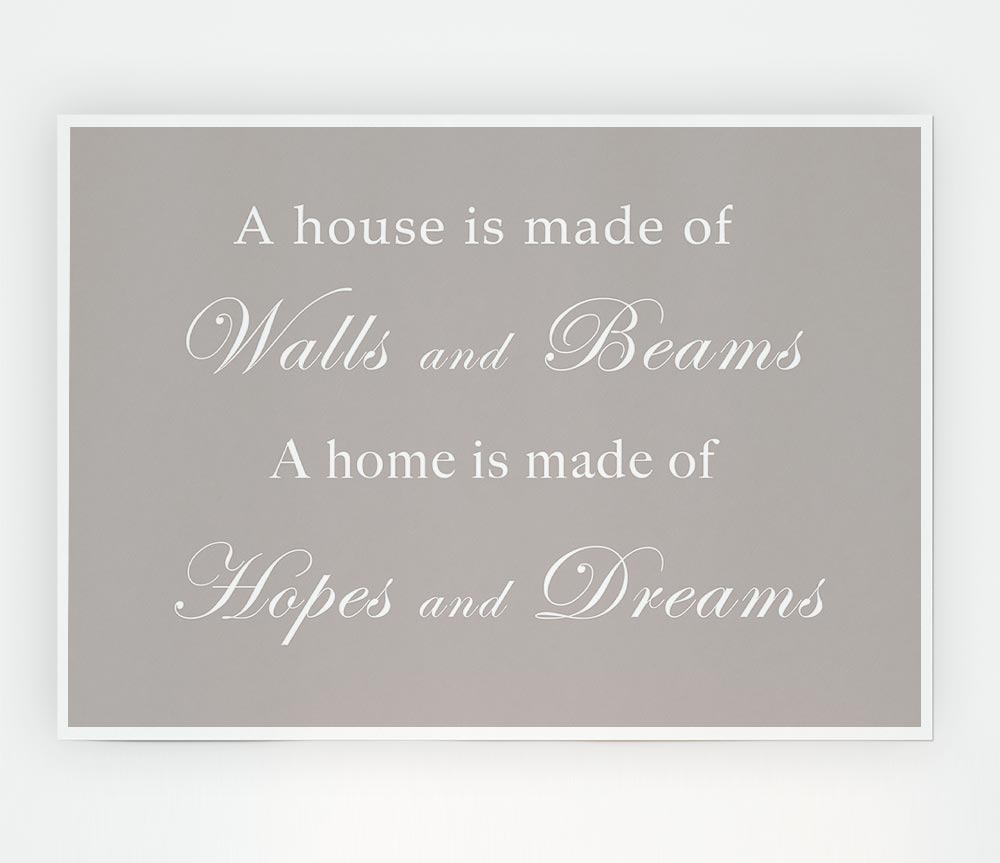 Home Quote Walls N Beams Hopes N Dreams Beige Print Poster Wall Art