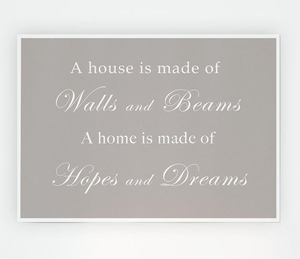 Home Quote Walls N Beams Hopes N Dreams Beige Print Poster Wall Art