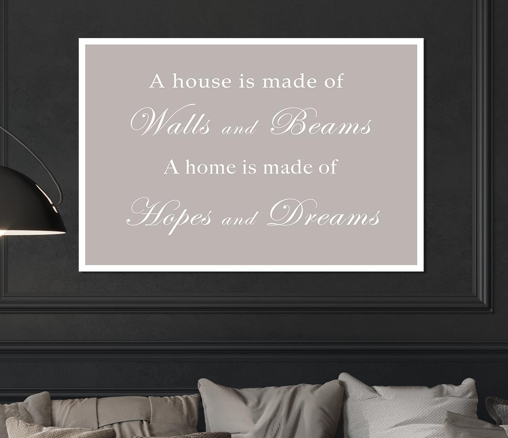 Home Quote Walls N Beams Hopes N Dreams Beige Print Poster Wall Art