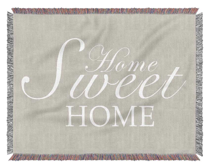 Home Quote Home Sweet Home Pink Woven Blanket