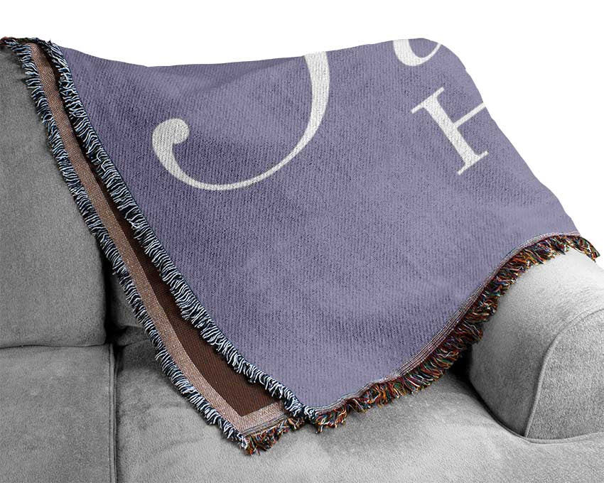 Home Quote Home Sweet Home Lilac Woven Blanket