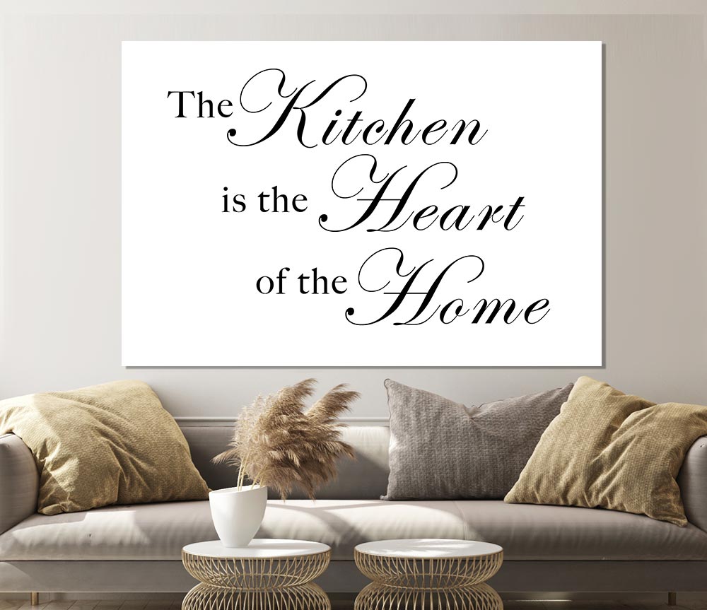 Kitchen Quote The Kitchen Is The Heart Of The Home White Print Poster Wall Art