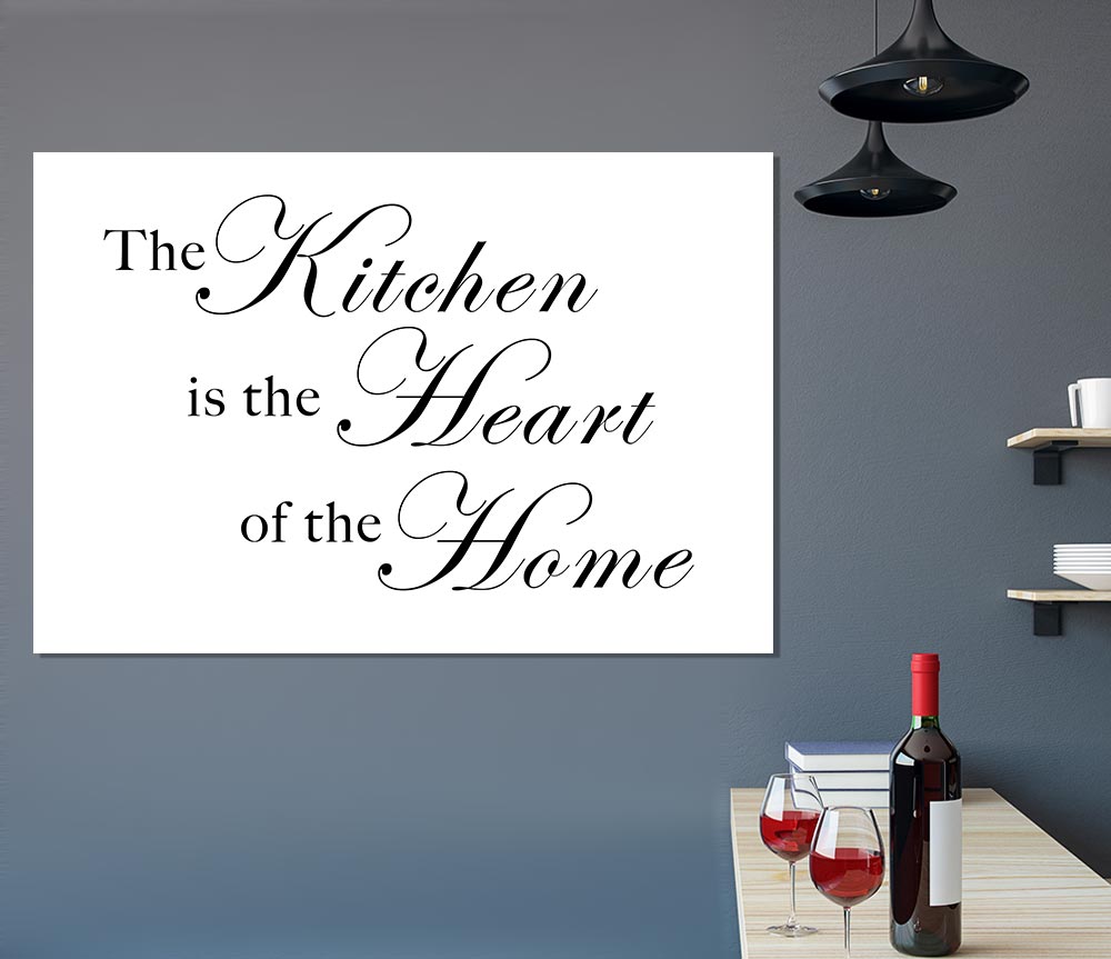 Kitchen Quote The Kitchen Is The Heart Of The Home White Print Poster Wall Art