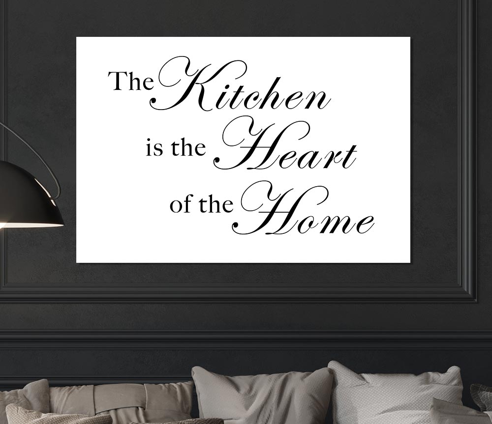 Kitchen Quote The Kitchen Is The Heart Of The Home White Print Poster Wall Art