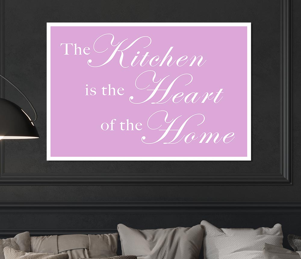 Kitchen Quote The Kitchen Is The Heart Of The Home Pink Print Poster Wall Art