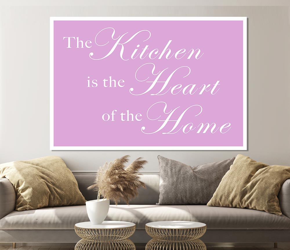 Kitchen Quote The Kitchen Is The Heart Of The Home Pink Print Poster Wall Art