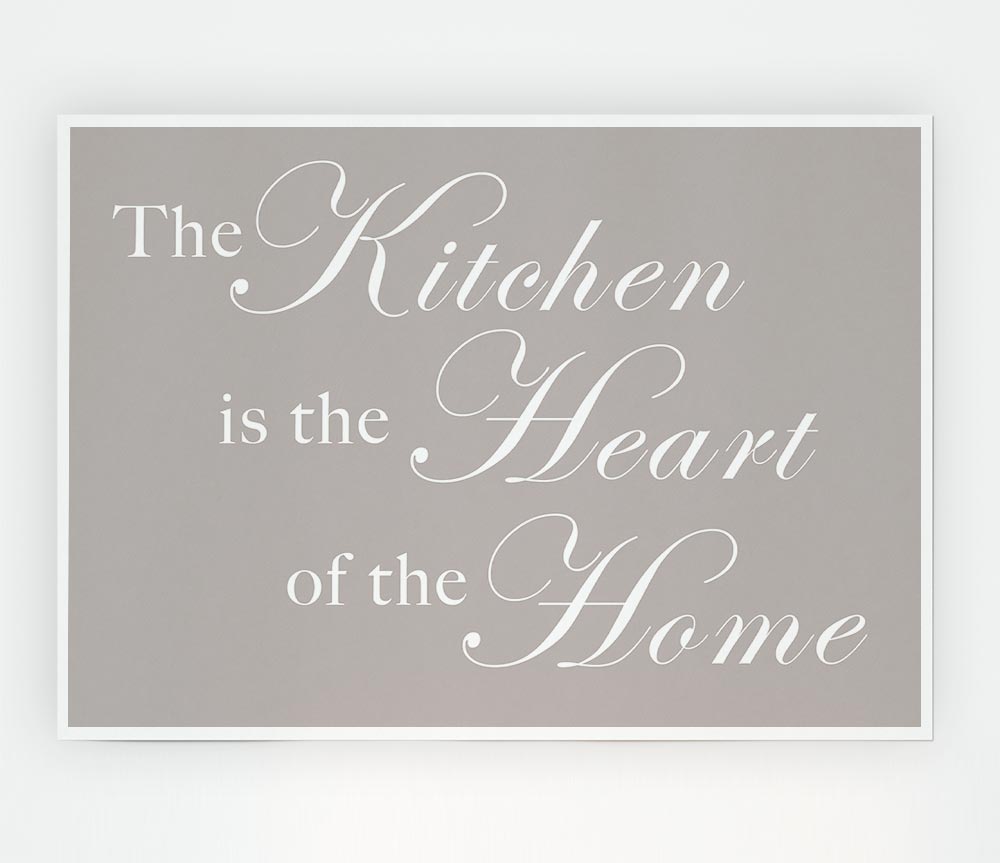 Kitchen Quote The Kitchen Is The Heart Of The Home Beige Print Poster Wall Art