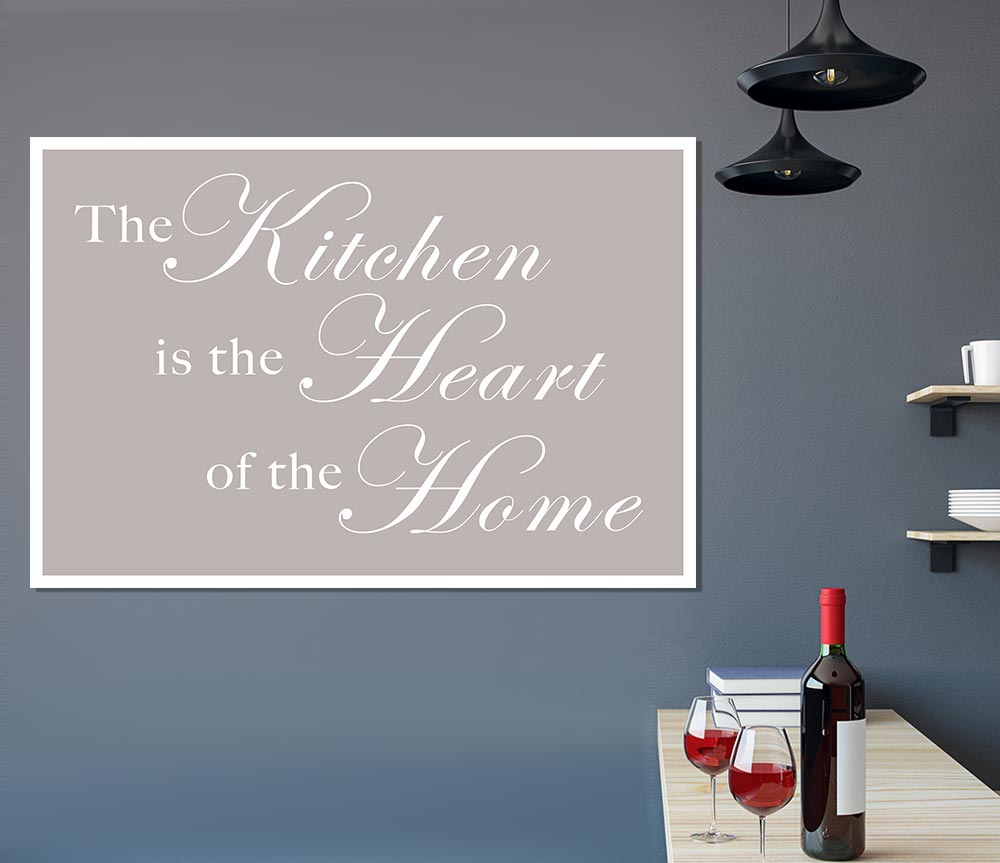 Kitchen Quote The Kitchen Is The Heart Of The Home Beige Print Poster Wall Art