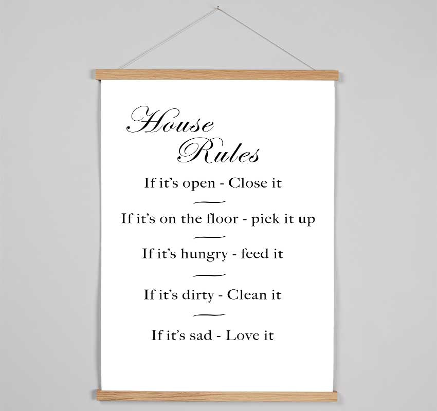 House Rules 2 White Hanging Poster - Wallart-Direct UK