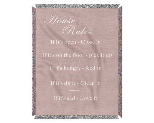 House Rules 2 Vivid Pink Woven Blanket