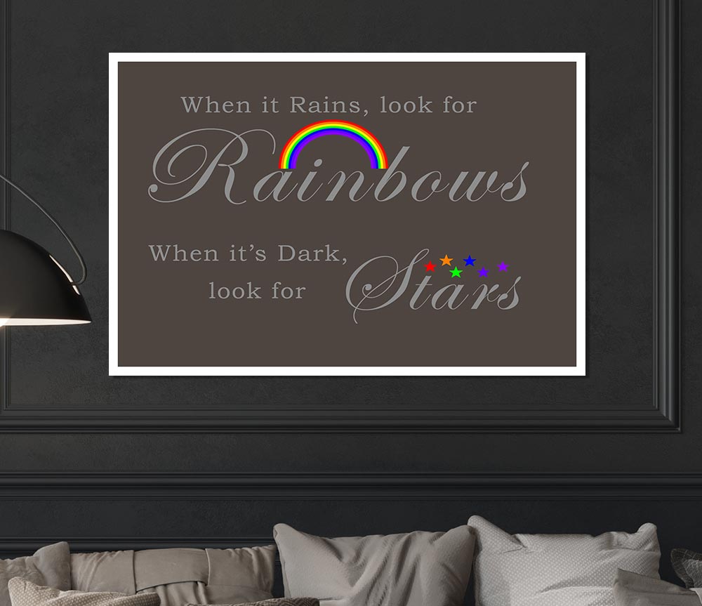 When It Rains Look For Rainbows 2 Chocolate Print Poster Wall Art