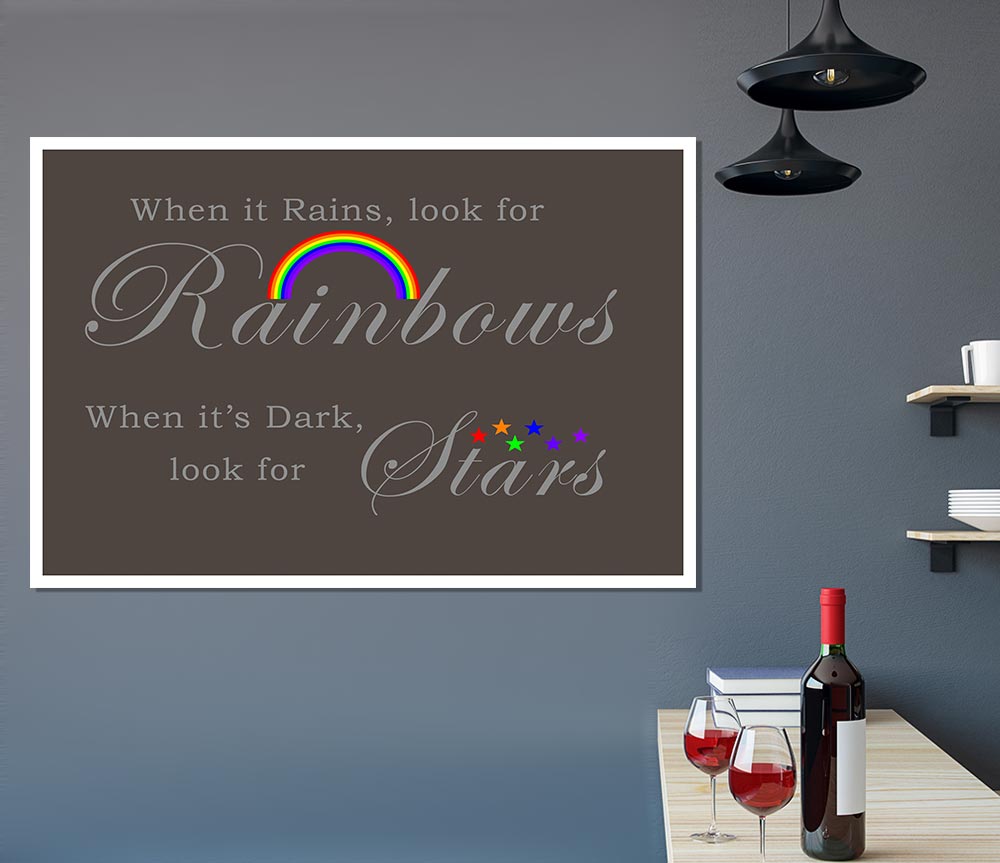 When It Rains Look For Rainbows 2 Chocolate Print Poster Wall Art