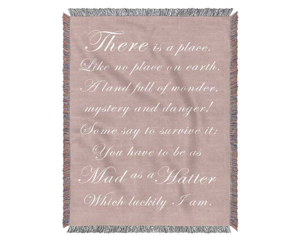 Alice In Wonderland As Mad As A Hatter Vivid Pink Woven Blanket