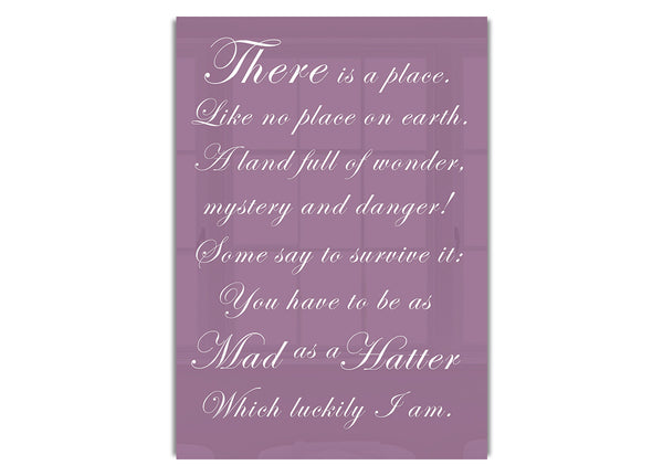 Alice In Wonderland As Mad As A Hatter Dusty Pink