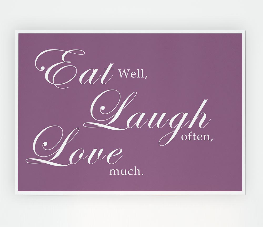 Kitchen Quote Eat Laugh Love Dusty Pink Print Poster Wall Art