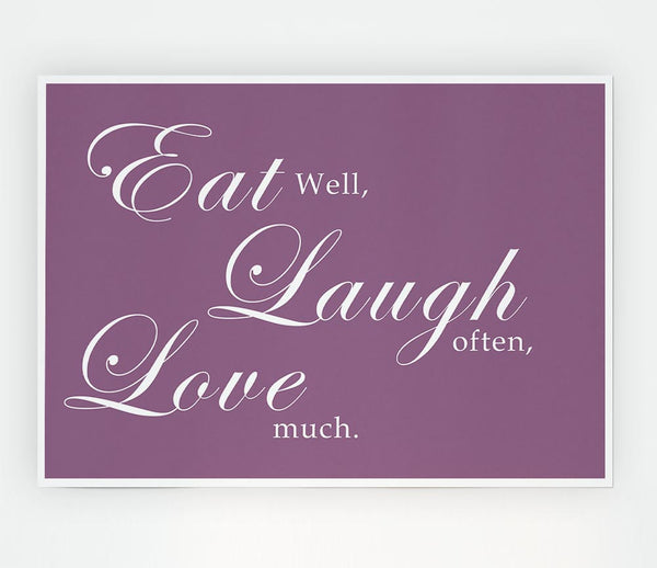 Kitchen Quote Eat Laugh Love Dusty Pink Print Poster Wall Art