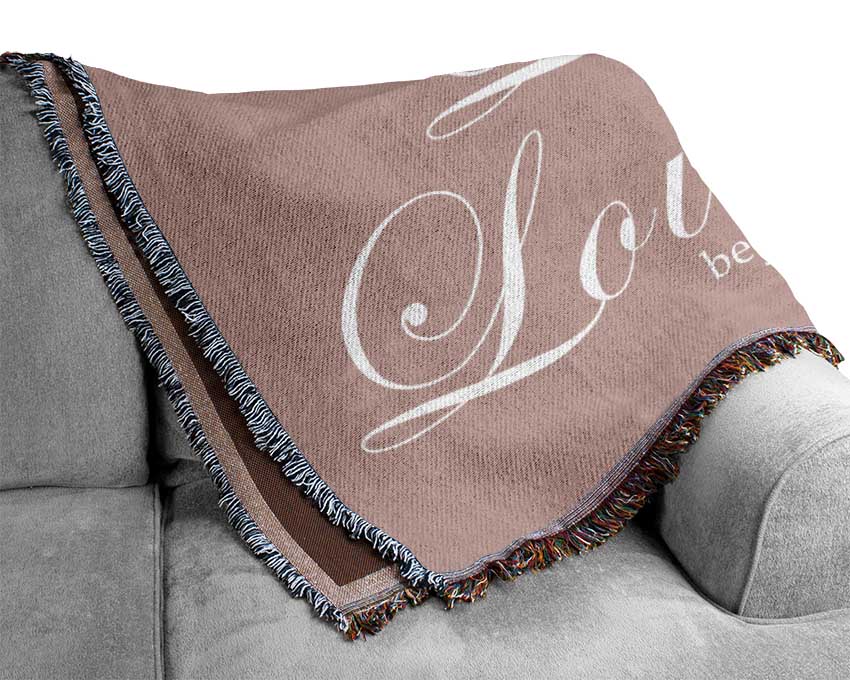 Love Quote Live Laugh Love 2 Vivid Pink Woven Blanket