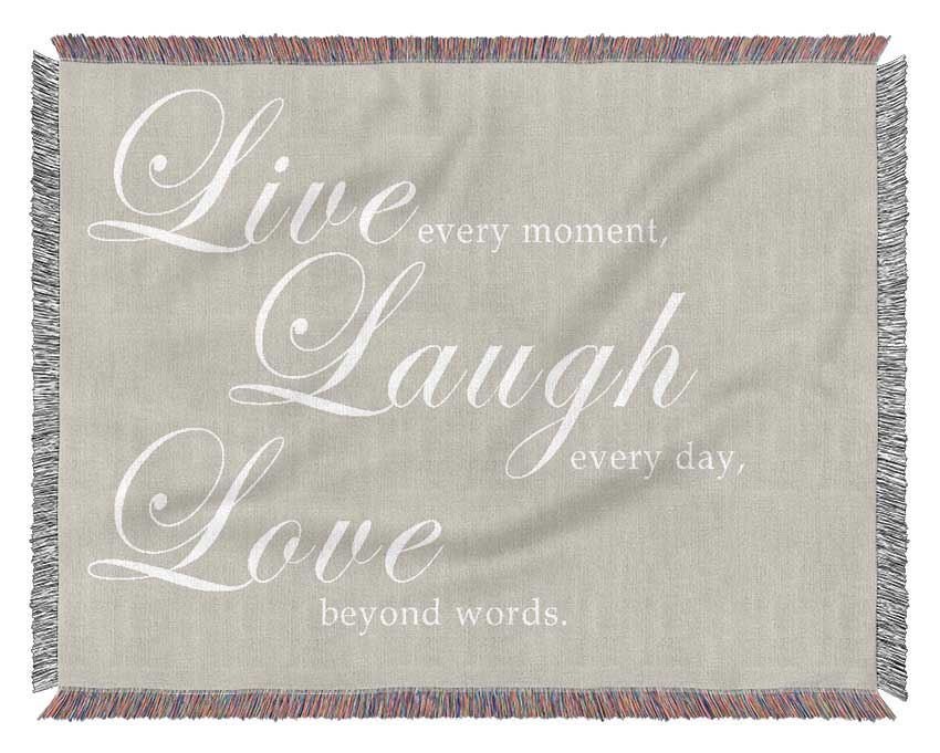 Love Quote Live Laugh Love 2 Pink Woven Blanket