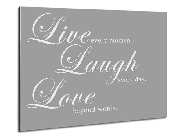 Family Quote Live Laugh Love 2 Grey White