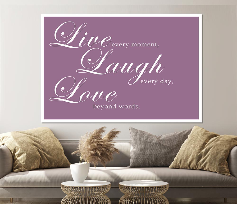 Family Quote Live Laugh Love 2 Dusty Pink Print Poster Wall Art