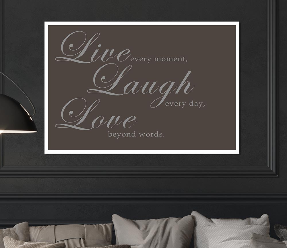 Family Quote Live Laugh Love 2 Chocolate Print Poster Wall Art