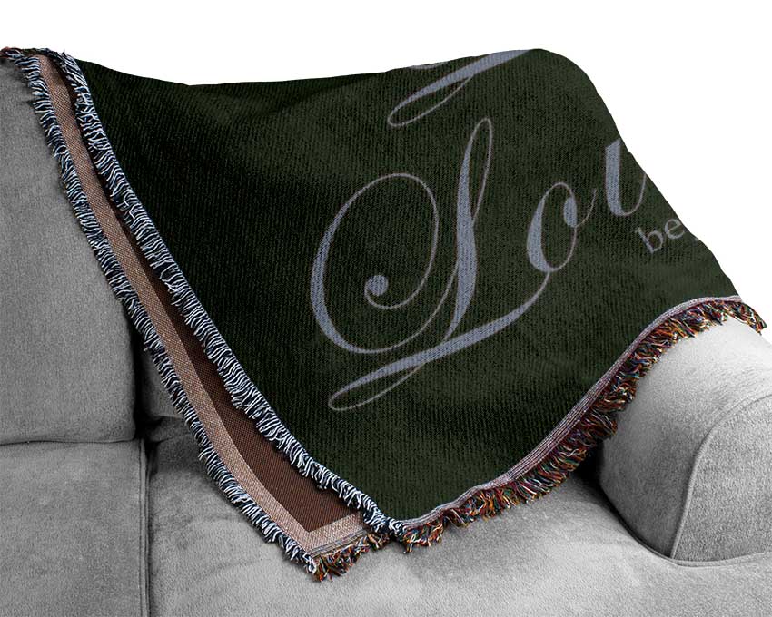 Family Quote Live Laugh Love 2 Chocolate Woven Blanket